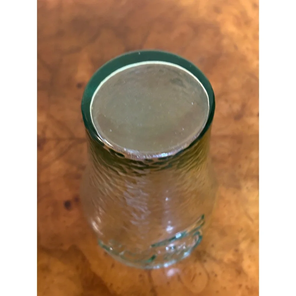 Vintage Coca Cola Mini Glass 4 Inch Georgia Green Pebbled Texture Coke Juice Cup